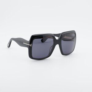 Tom Ford Aurora FT1194 01A Sunglasses Black Square Frame, Smoke Lenses